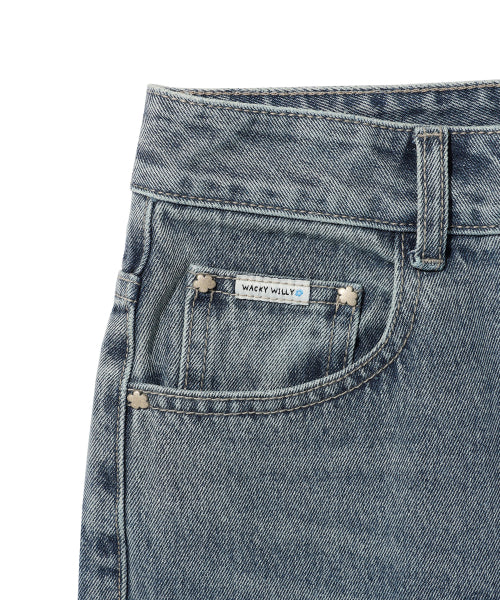 SEMI FLARE DENIM PANTS #GISELLE同款! - 2 COLORS BLUE