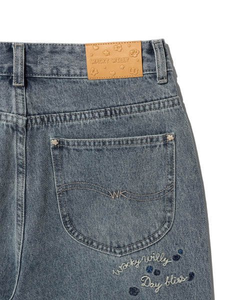 SEMI FLARE DENIM PANTS #GISELLE同款! - 2 COLORS BLUE
