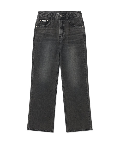 SEMI FLARE DENIM PANTS #GISELLE同款! - 2 COLORS BLACK