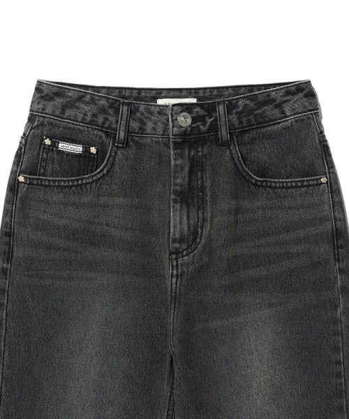 SEMI FLARE DENIM PANTS #GISELLE同款! - 2 COLORS BLACK