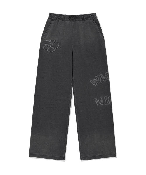 BIG LILY DENIM WASHED SEMI WIDE SWEATPANTS #GISELLE同款! GREY