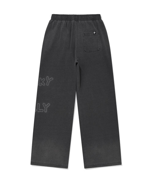 BIG LILY DENIM WASHED SEMI WIDE SWEATPANTS #GISELLE同款! GREY
