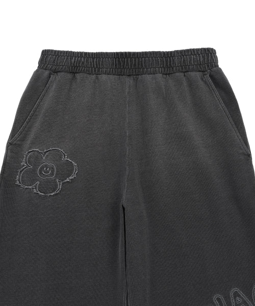BIG LILY DENIM WASHED SEMI WIDE SWEATPANTS #GISELLE同款! GREY