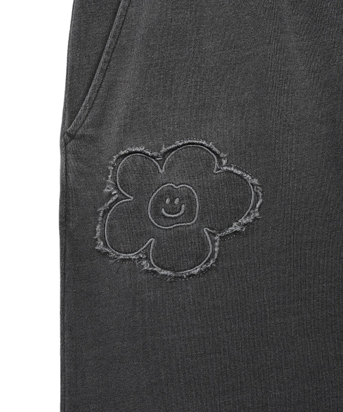 BIG LILY DENIM WASHED SEMI WIDE SWEATPANTS #GISELLE同款! GREY
