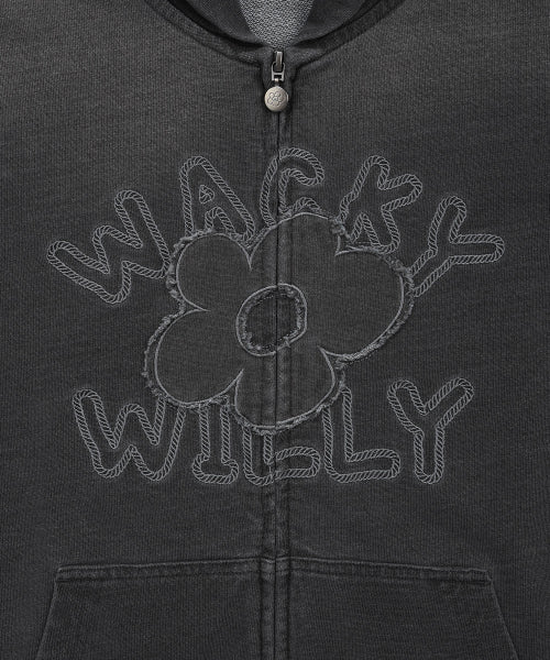 BIG LILY DENIM WASHED OVERFIT HOOD ZIP-UP #GISELLE同款! GREY