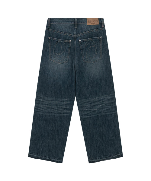 FADE DENIM WASHING PANTS - 2 COLORS