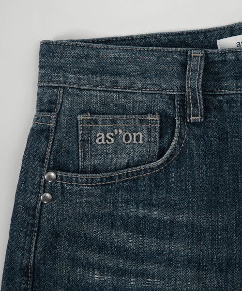 FADE DENIM WASHING PANTS - 2 COLORS