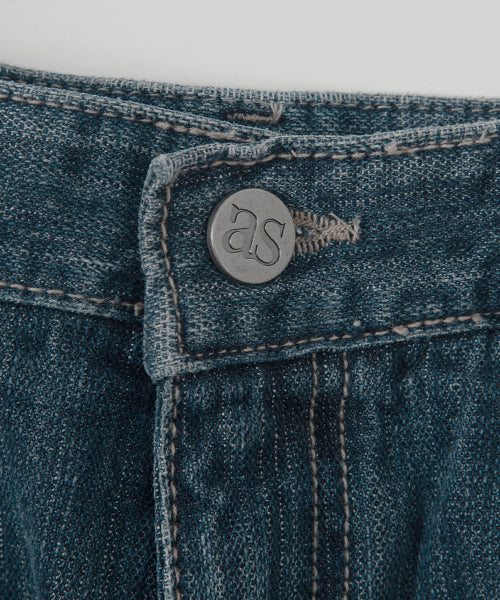 FOLD DENIM SHORT PANTS - 2 COLORS