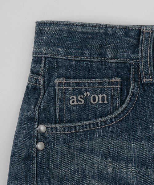 FOLD DENIM SHORT PANTS - 2 COLORS