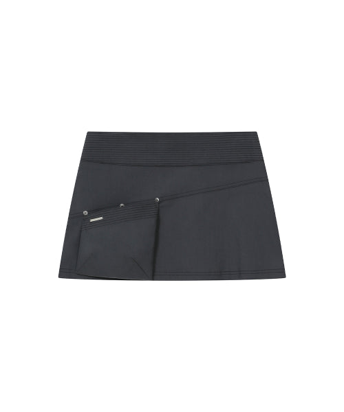 STITCH POCKET MINI SKIRT #REI同款! - 2 COLORS CHARCOAL