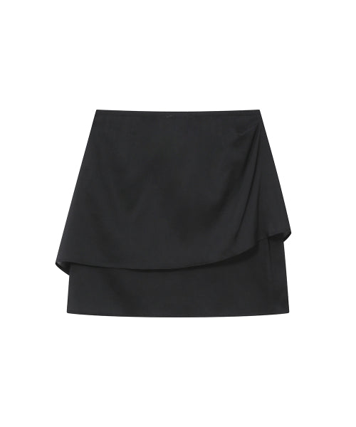 SHEER LAYERED MIDI SKIRT #REI同款! BLACK