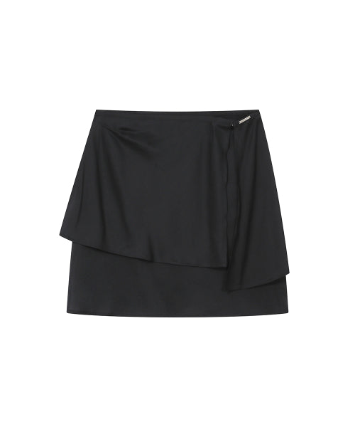 SHEER LAYERED MIDI SKIRT #REI同款! BLACK