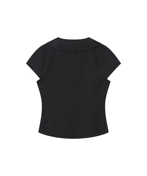 DOUBLE BUTTON SHIRTS TOP #REI同款! - 2 COLORS BLACK