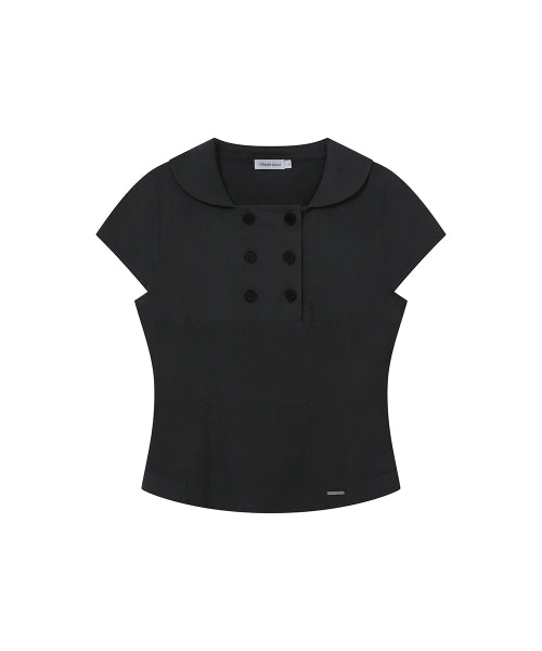 DOUBLE BUTTON SHIRTS TOP #REI同款! - 2 COLORS BLACK