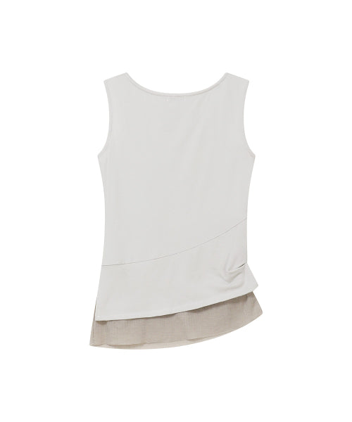 UNBALANCED SHEER LAYERED SLEEVELESS #REI同款! - 2 COLORS GREY