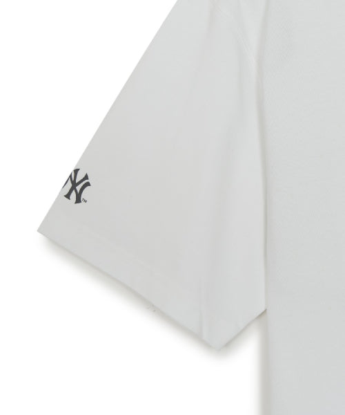 BASIC SIMPLE STREET LOGO OVERFIT SHORT SLEEVE T-SHIRT NY #KARINA同款! - 2 COLORS WHITE