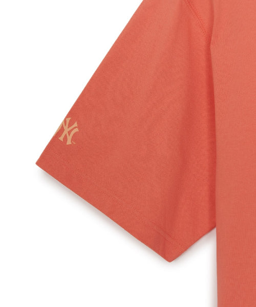 BASIC SIMPLE STREET LOGO OVERFIT SHORT SLEEVE T-SHIRT NY #KARINA同款! - 2 COLORS ORANGE
