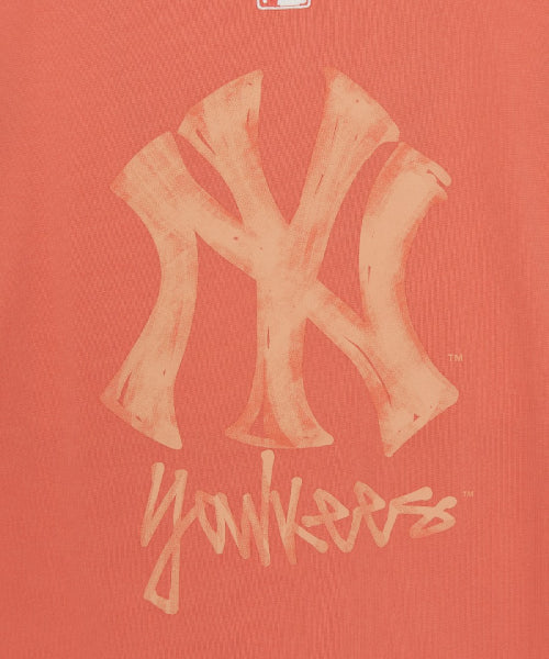BASIC SIMPLE STREET LOGO OVERFIT SHORT SLEEVE T-SHIRT NY #KARINA同款! - 2 COLORS ORANGE