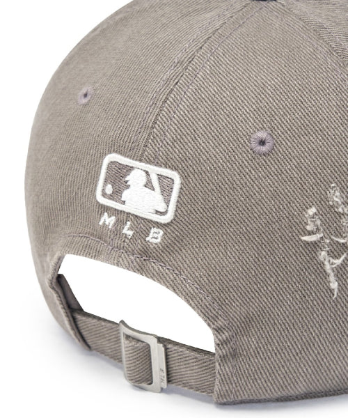 DAMAGE WASHED UNSTRUCTURED BALL CAP NY #KARINA同款! - 6 COLORS GREY
