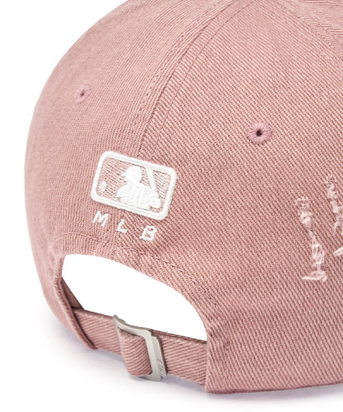 DAMAGE WASHED UNSTRUCTURED BALL CAP LA #KARINA同款! - 6 COLORS PINK