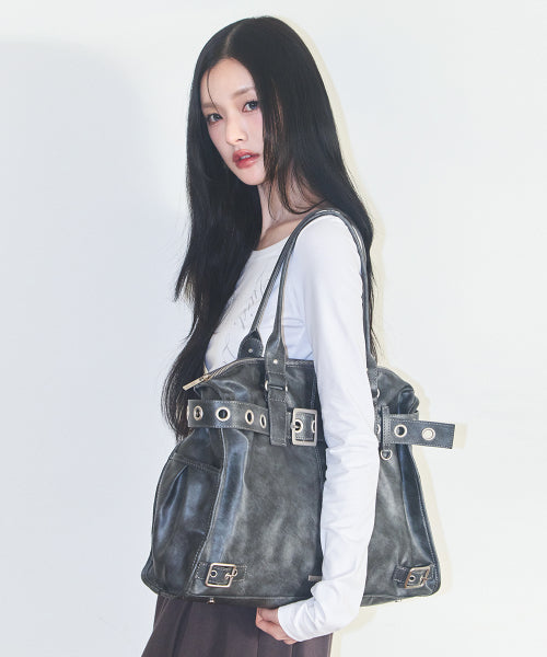 SQUARE TOTE - 2 COLORS CHARCOAL