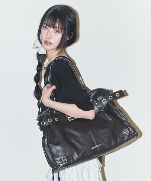 SQUARE TOTE - 2 COLORS BLACK