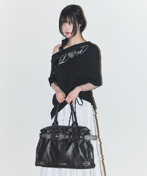 SQUARE TOTE - 2 COLORS BLACK