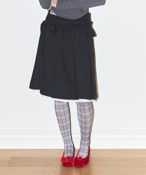 PLEATS SKIRT - 2 COLORS BLACK
