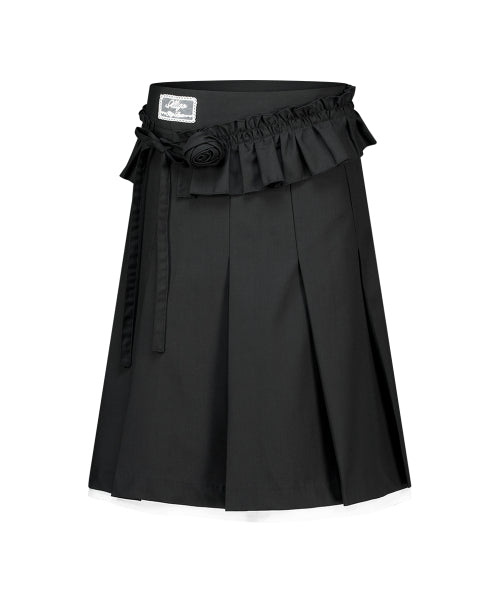 PLEATS SKIRT - 2 COLORS BLACK