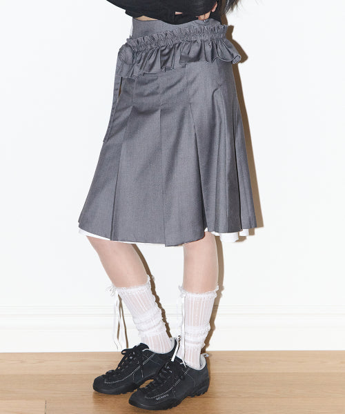 PLEATS SKIRT - 2 COLORS CHARCOAL