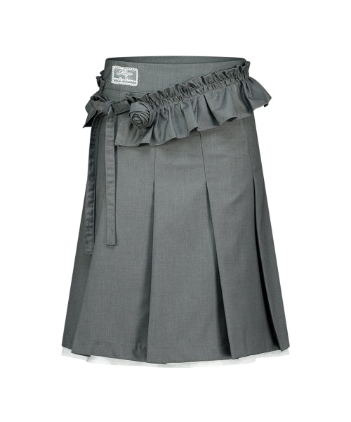PLEATS SKIRT - 2 COLORS CHARCOAL