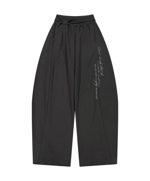 LACE RIBBON PANTS - 3 COLORS CHARCOAL