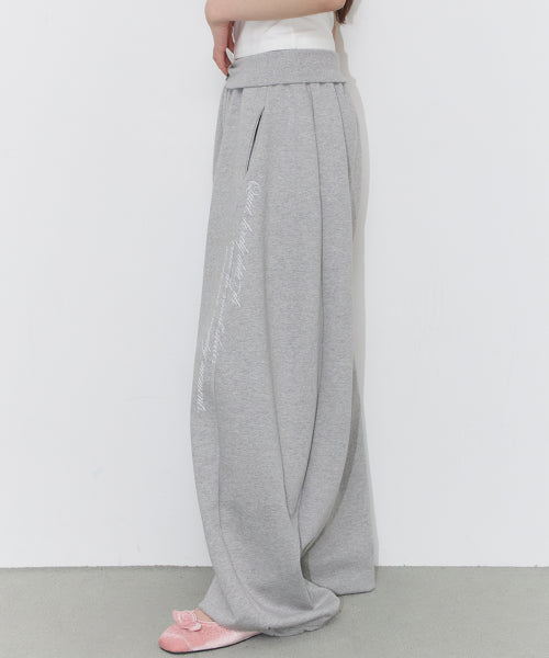 LACE RIBBON PANTS - 3 COLORS MELANGE GREY