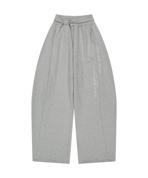 LACE RIBBON PANTS - 3 COLORS MELANGE GREY