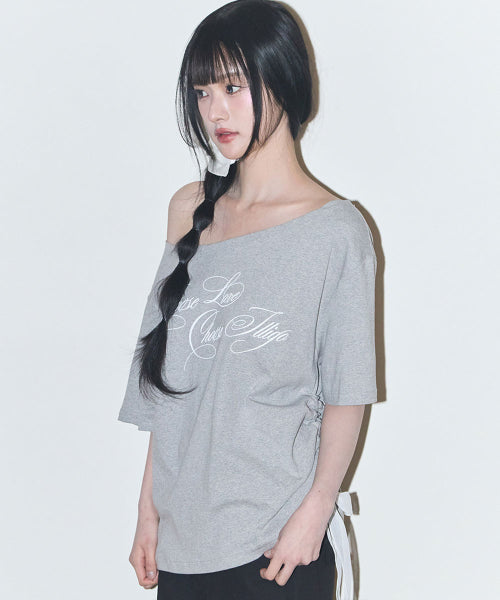RIBBON TOP - 4 COLORS MELANGE GREY