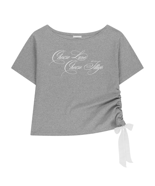 RIBBON TOP - 4 COLORS MELANGE GREY