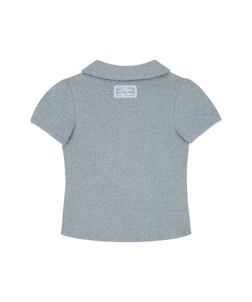 DOT PINTUCK COLLAR - 4 COLORS MELANGE GREY