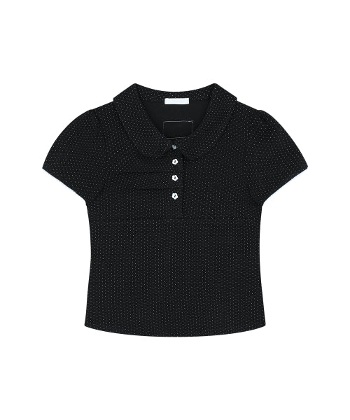 DOT PINTUCK COLLAR - 4 COLORS BLACK
