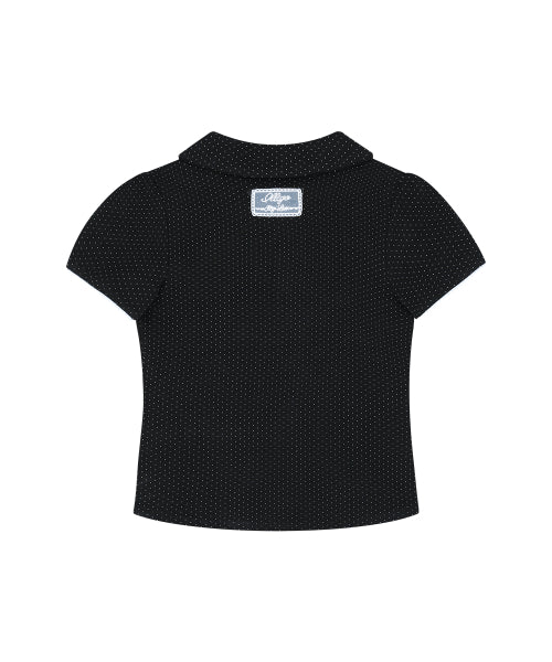 DOT PINTUCK COLLAR - 4 COLORS BLACK