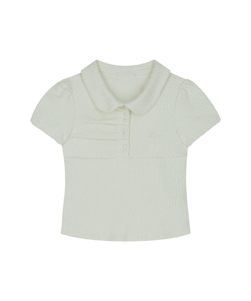 DOT PINTUCK COLLAR - 4 COLORS IVORY