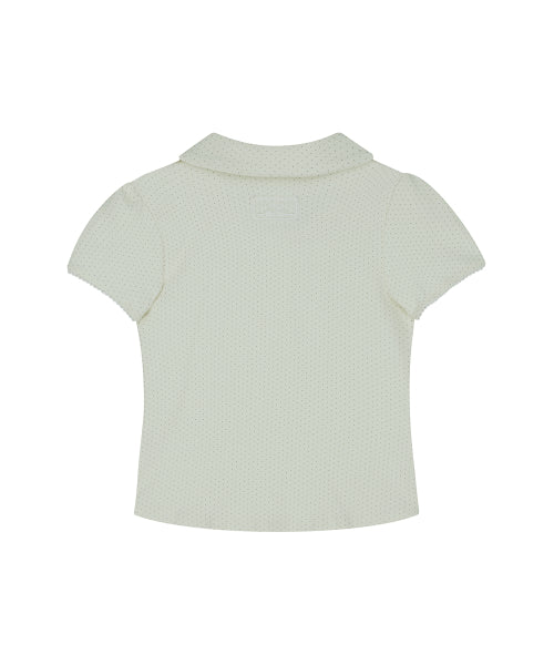 DOT PINTUCK COLLAR - 4 COLORS IVORY