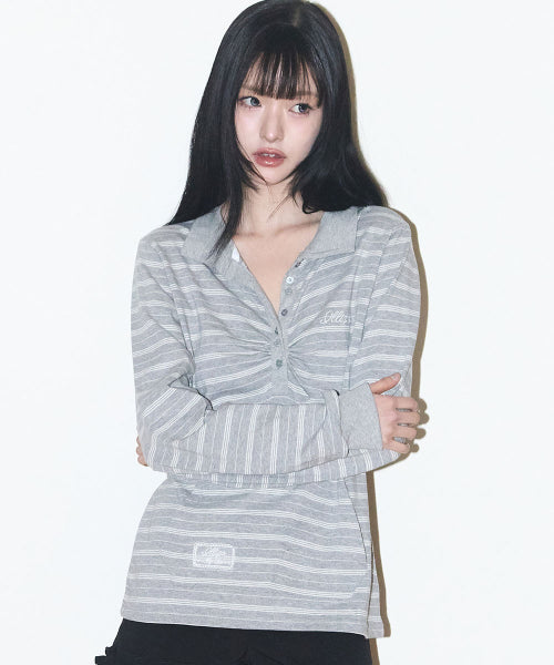 COLLAR LONG - 3 COLORS MELANGE GREY
