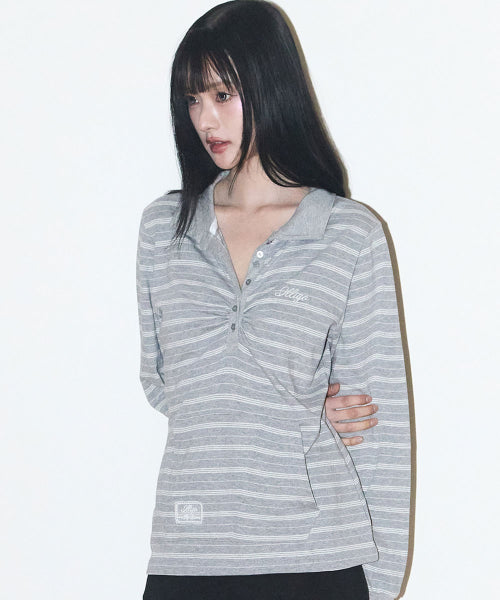 COLLAR LONG - 3 COLORS MELANGE GREY