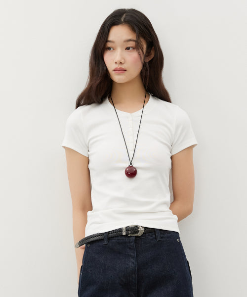 COMFORT HENLEY NECK SHORT SLEEVE TEE - 8 COLORS