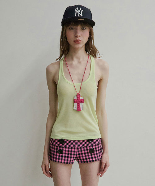 CROSS STUD STRAP WALLET PINK