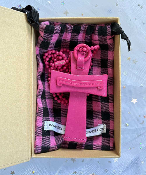 CROSS STUD STRAP WALLET PINK