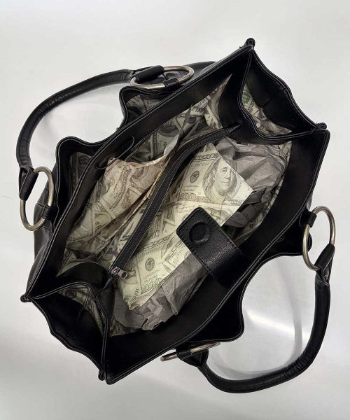 METAL STUD TOTE BAG - 2 COLORS BLACK