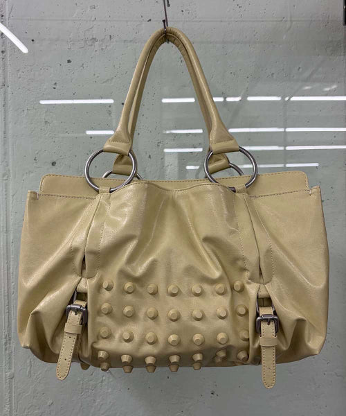 METAL STUD TOTE BAG - 2 COLORS BUTTER