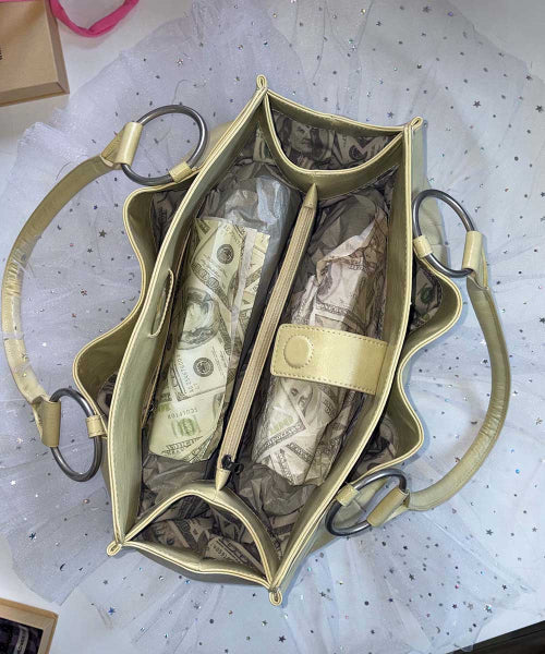 METAL STUD TOTE BAG - 2 COLORS BUTTER