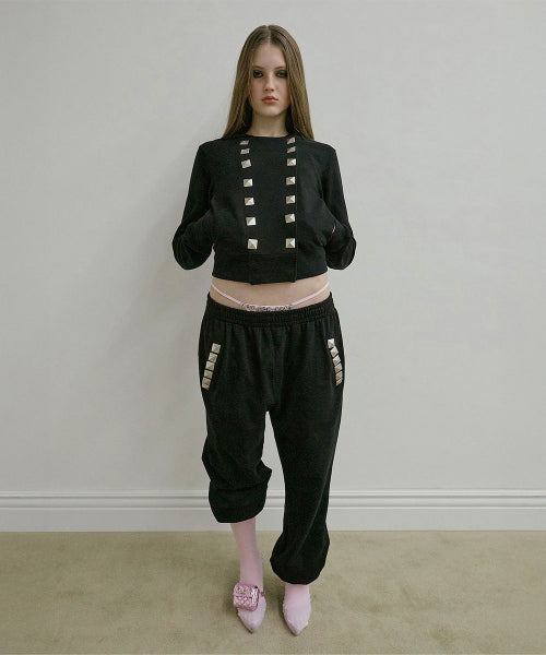 NAPOLEON STUD SWEATPANTS - 6 COLORS BLACK